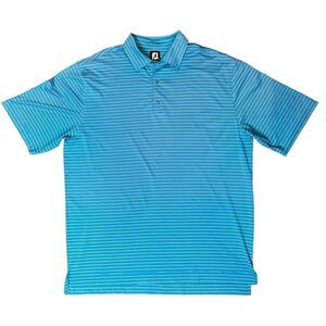 FootJoy Men Blue Striped Pullover Golf Shirt Sz XXL.‎
